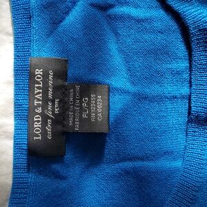 LORD & TAYLOR merino wool sweater bright blue